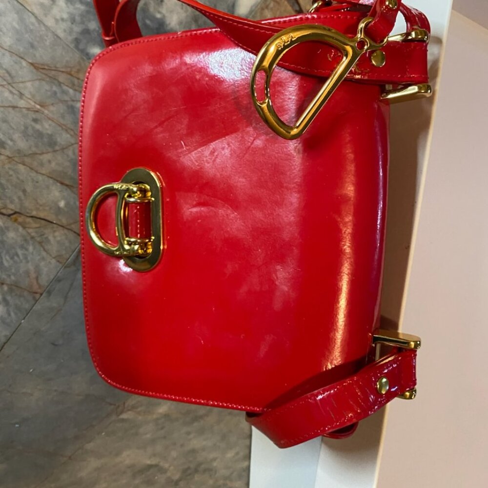 Lauren Ralph Lauren Women’s Red Leather Clutch Bag - Picture 4 of 13